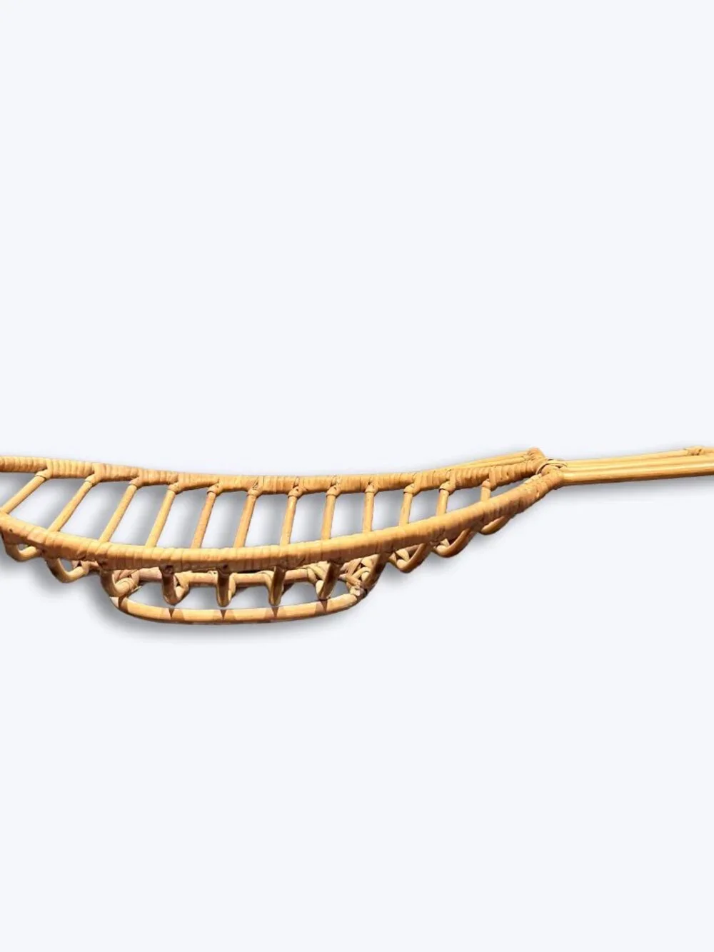 Vtg 1960s French Rattan Fish Basket Platter Mid Century Boho Wicker MCM Wall Art